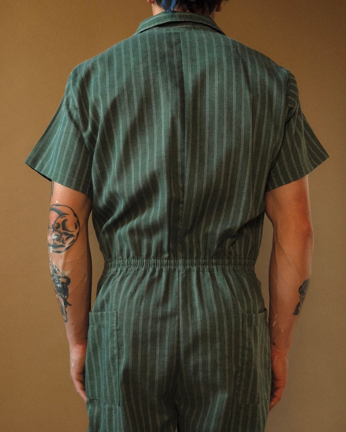 1970s Pinstripe Short Sleeve Overalls