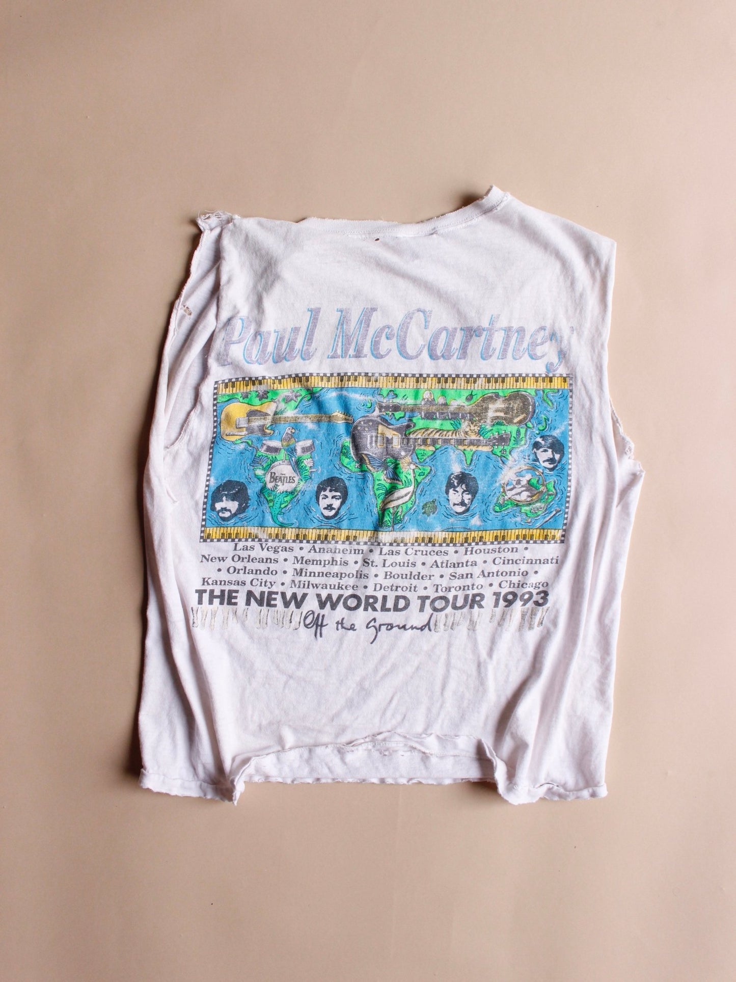 1993 Paul McCartney The New World Tour Cut-off Tee