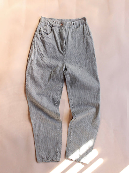 1980s Hickory Striped Denim Pants