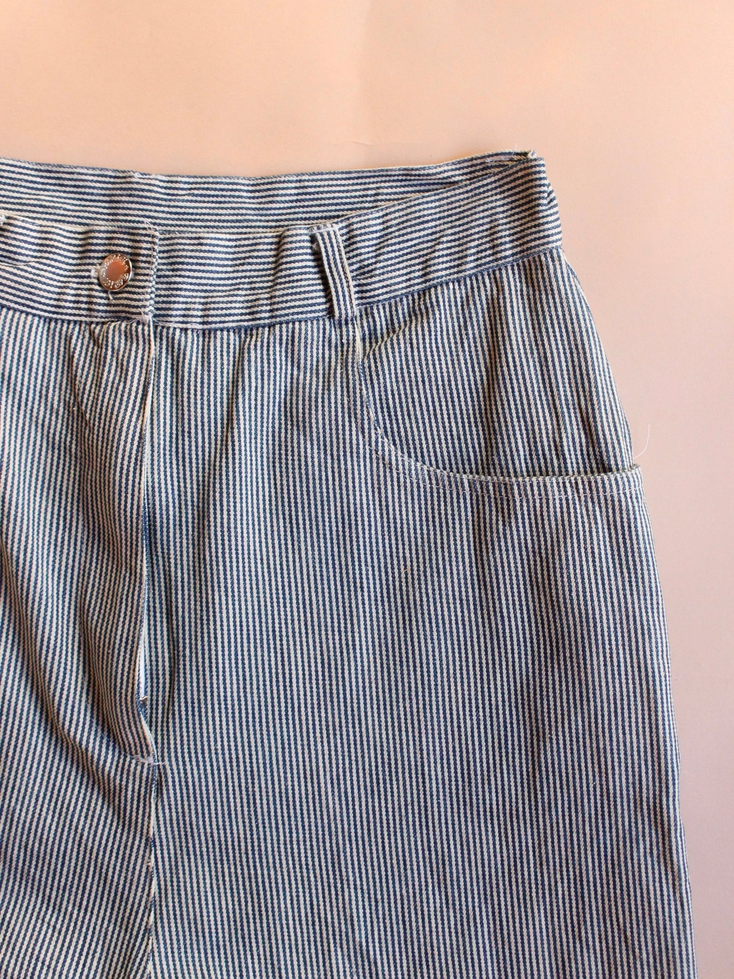 1980s Hickory Striped Denim Pants