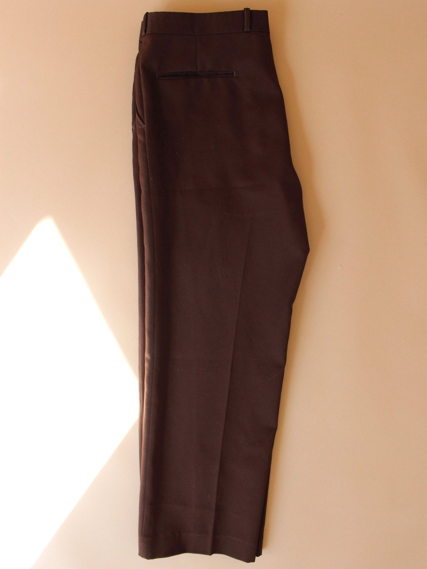 1980s Chocolate Brown Poly Trouser