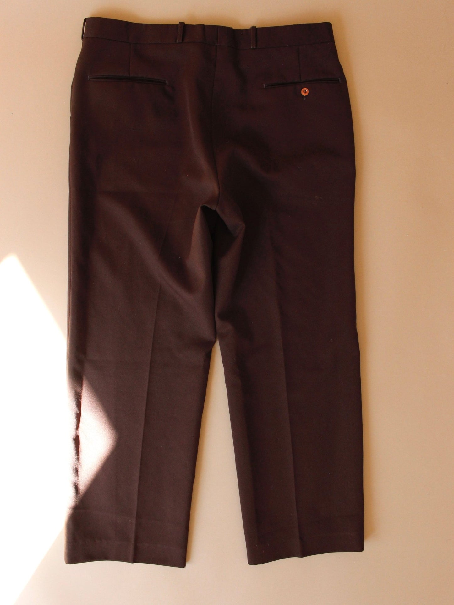 1980s Chocolate Brown Poly Trouser